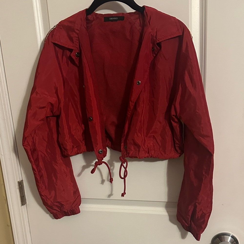 Forever 21 Red Bomber Jacket